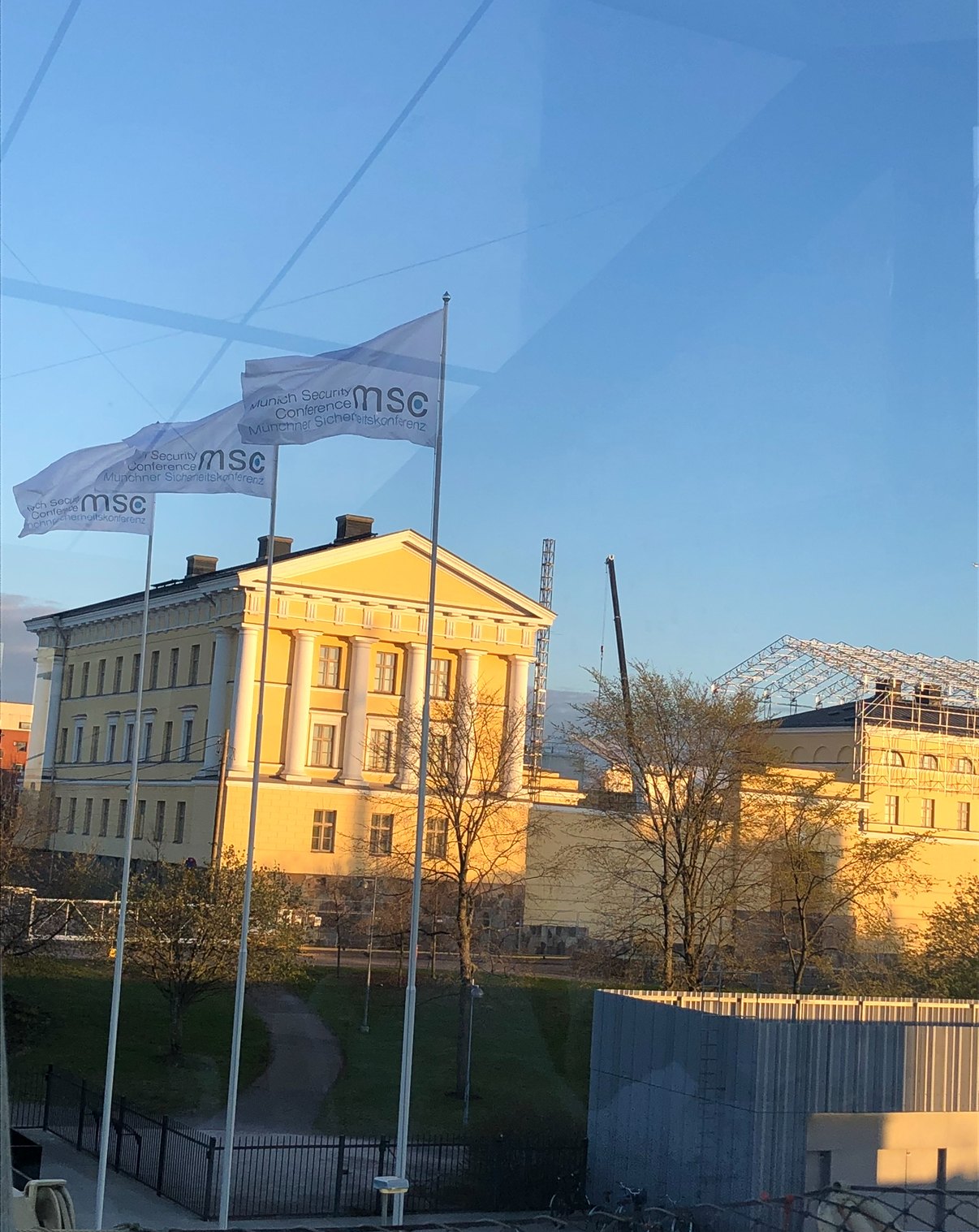 Munich Security Conference flags in Helsinki