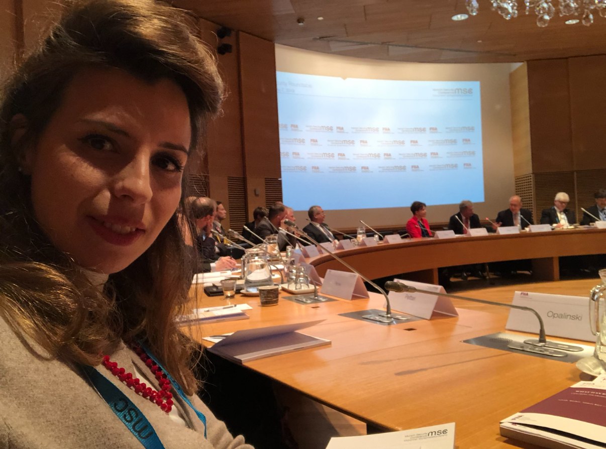 Isabelle-Constance Opalinski with other participants at the Arctic Security Roundtable in Helsinki